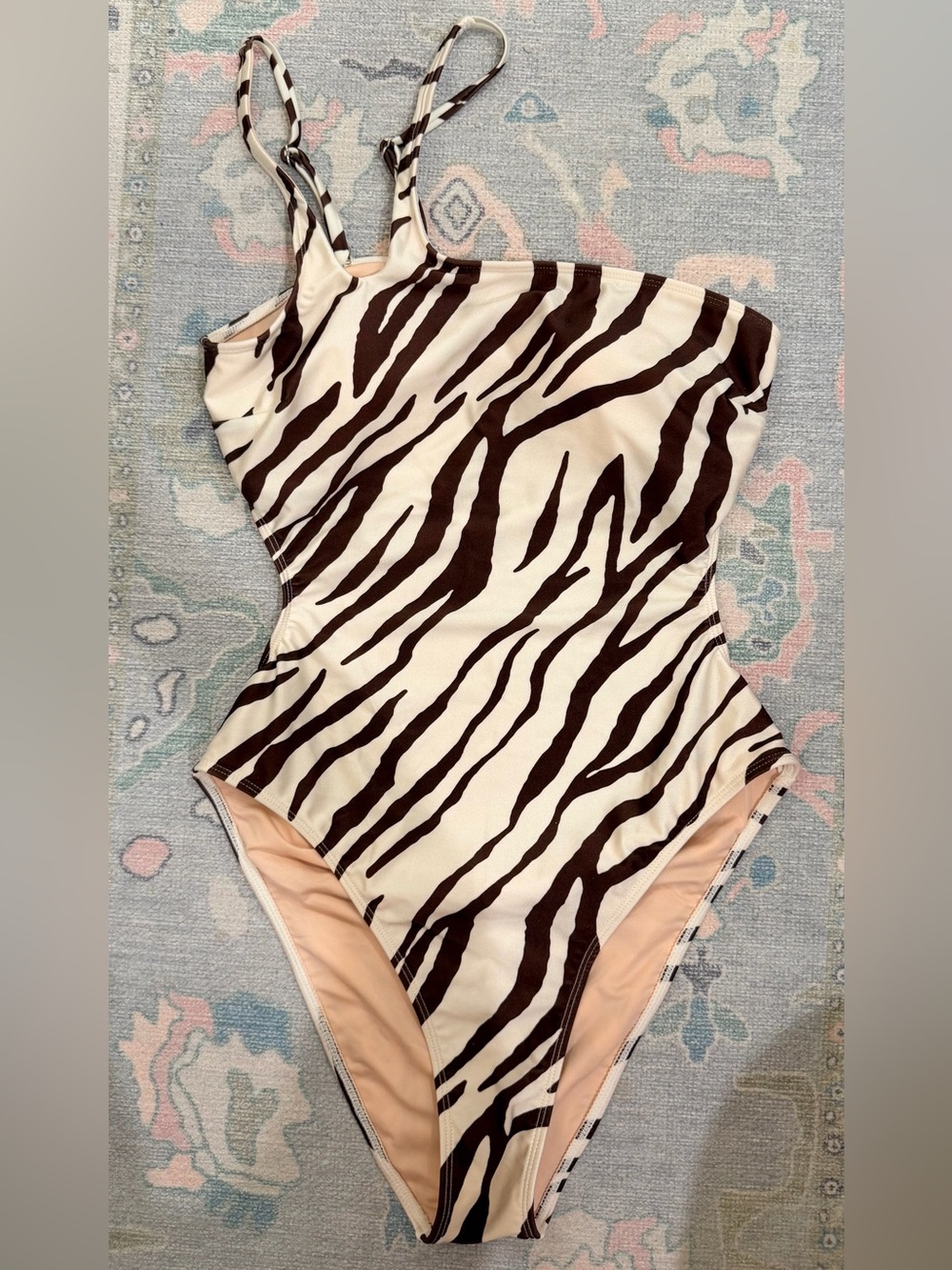 Cupshe Brown & Cream Zebra-Print One-Piece Swimsuit